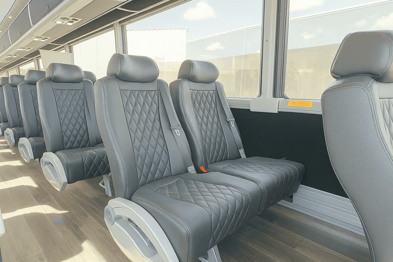 interior of Coon Rapids Coach Bus Service charter bus