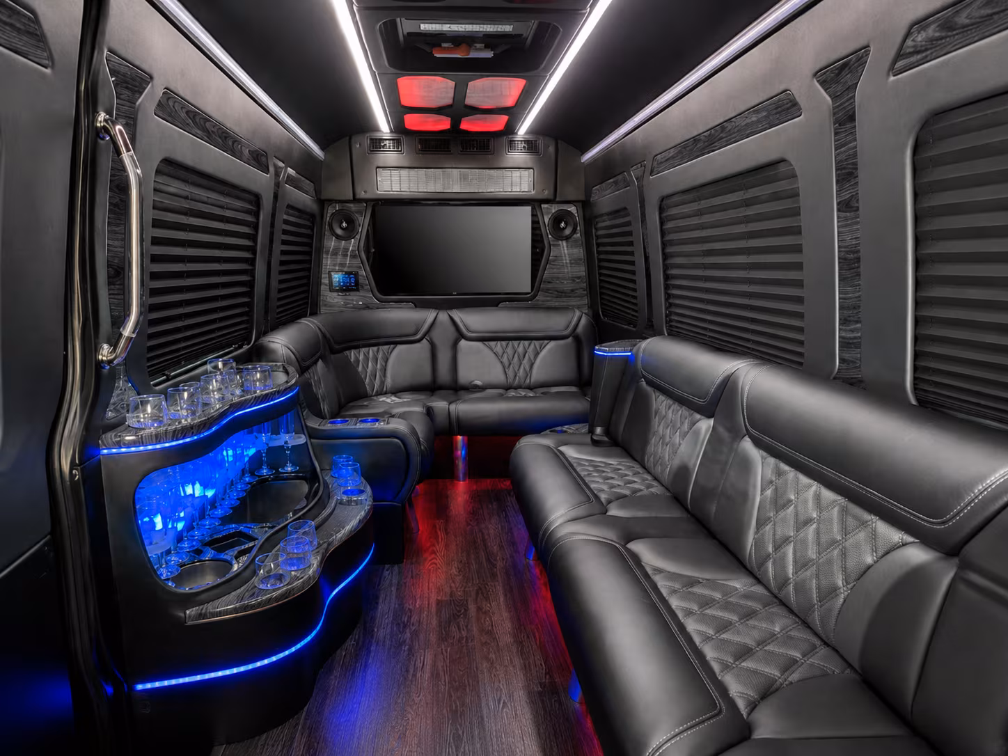 coon rapids 30 passenger party bus inside