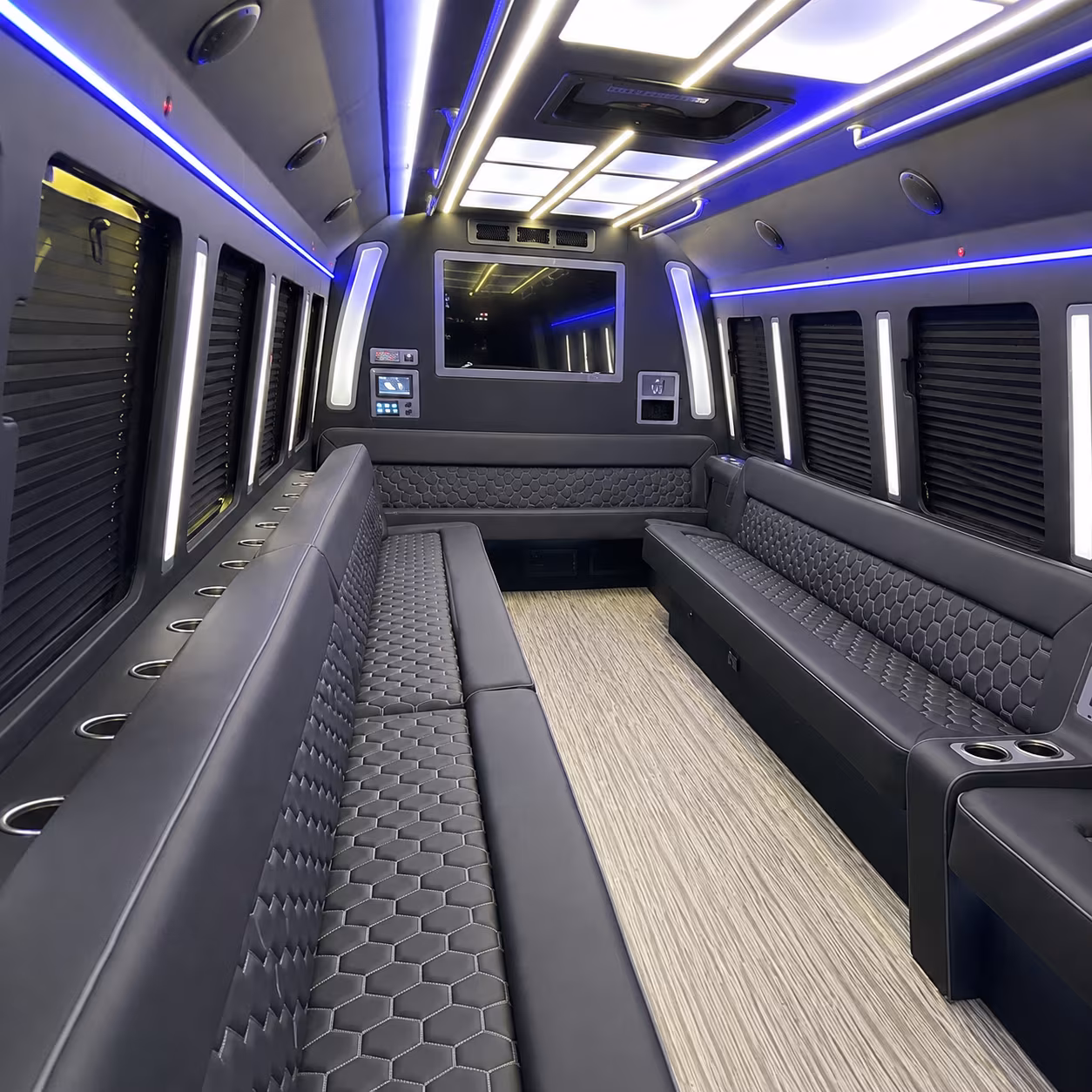 coon rapids 40 passenger party bus inside