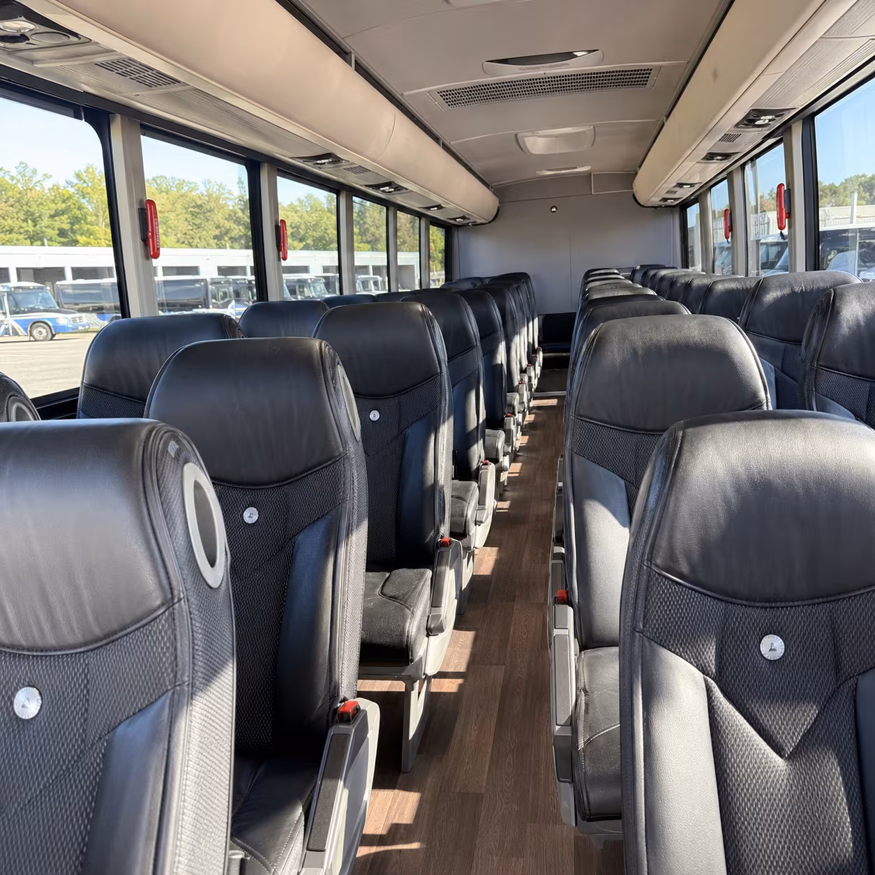 coon rapids 56 passenger charter bus inside