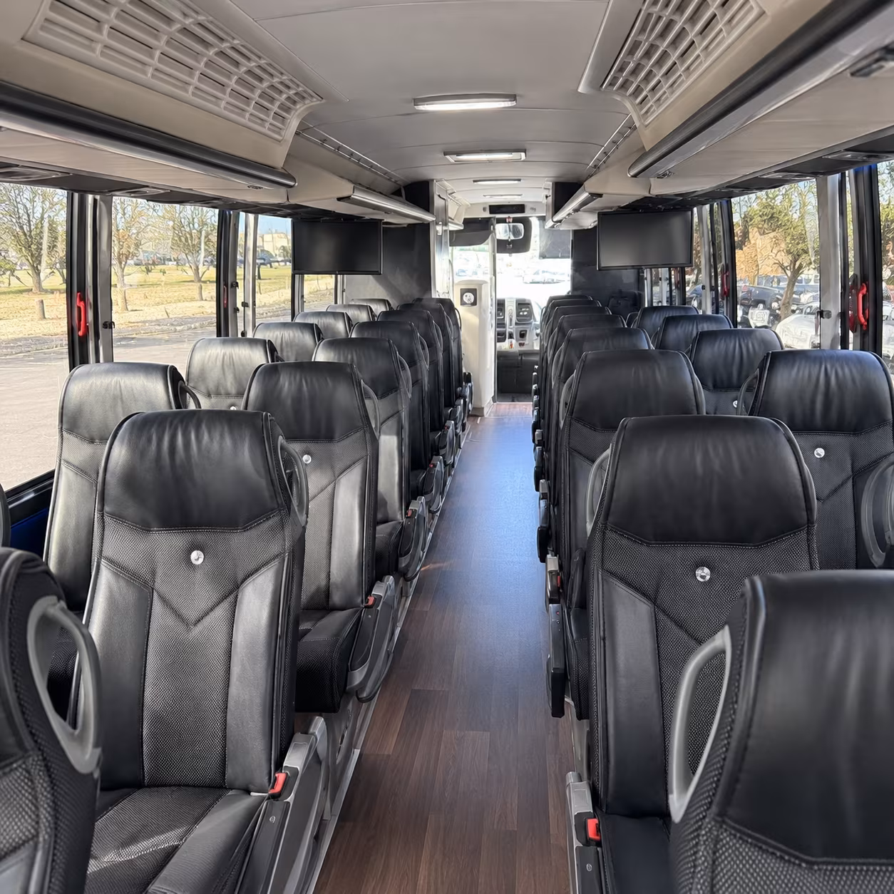coon rapids 56 passenger charter bus interior
